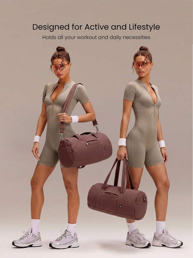16L Max Large Capacity Carry Dual-Strap Duffle Zippered Bag Daily Active Casual  Spring Summer