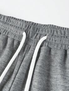 Manfinity Homme Conjunto de 2 piezas para hombre con camisa polo de botones con efecto de capas y pantalones cortos - Gris - Ver 6