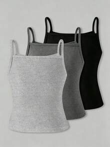 Sparklyn Girls Minimal Back To School Daily White Cami Soft - Multicolor - View 2