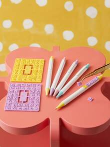 Joivida 4PCS DIY Letter Building Block Gel Pen, 0.5mm Fine Point Retractable Black Ink Pen With Customizable Alphabet Blocks, Creative Block Puzzle Decorative Stationery For Journaling & Note Taking, Aesthetic Pen For Students & Office Workers, Ideal Gift For Back To School, Birthdays & Stationery Lovers, Perfect For Daily Study, Office Work & DIY Personalization, Smooth Writing & Durable Design For Long-Lasting Use - multicolor - View 12