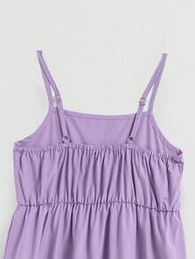 SHEIN Sparklyn Đầm hai dây kiểu dáng dành cho bé gái tuổi teen, eo thon, viền bèo nhún, họa tiết hoa retro, có đường viền trang trí, phù hợp mặc hàng ngày, đi du lịch, chụp ảnh, dã ngoại mùa hè. - Nhiều màu - Xem 6
