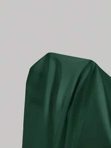 SHEIN MOD 大码女式休闲纯色褶皱吊带连衣裙，夏季 - 墨綠色 - 查看 9