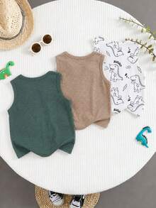 Bộ 3 áo ba lỗ thoải mái, thường ngày cho bé trai, thích hợp cho mùa xuân và mùa hè. - Nhiều màu - Xem 7
