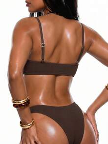 Oceva Bộ đồ bơi tankini nữ họa tiết vỏ sò kim loại - màu nâu - Xem 2