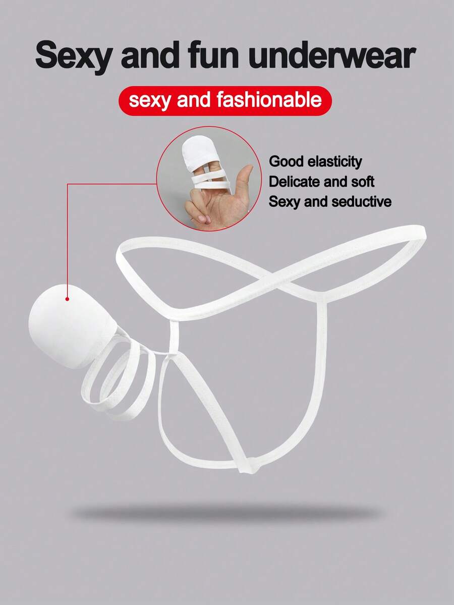 DrisQ DrisQ 1pc Fashionable Alluring Red U-Pouch Vibrant Unique Mid-Waist Sexy Men's Briefs - White - View 1