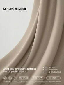 GLOWMODE Modest 1PC SoftCalm Modal Soft Spot Silky-Smooth Breathable Adjustable Drawstring Waist Slip Pockets Quarter-Zip Mid-Length Sweatshirt Casual - Khaki - View 7
