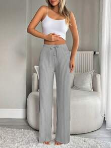 SHEIN طقم بنطلون نوم كاجوال متعدد الألوان من القطن 100% للنساء مقاس كبير، قطعتان - متعدد الألوان - مشاهدة 7