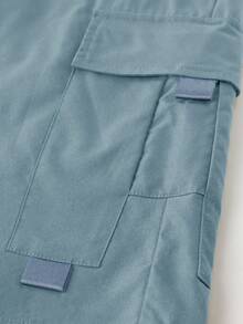 Manfinity Homme Men's Drawstring Waist Pocket Casual Cargo Shorts, Versatile Daily Wear - Gray Blue - View 7
