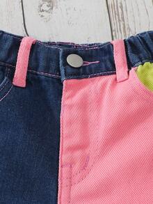 SHEIN Young Girl' Cute Multi-Color Denim Shorts - Multicolor - View 6