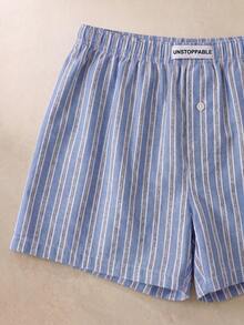 Pantalones holgados y cómodos de 2 paquetes con rayas azules y grises para hombres de EverLounge - Multicolor - Ver 5