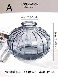 Jarrón de vidrio hidropónico mini creativo para plantas verdes y flores frescas, decoración de mesa - Gris - Ver 6