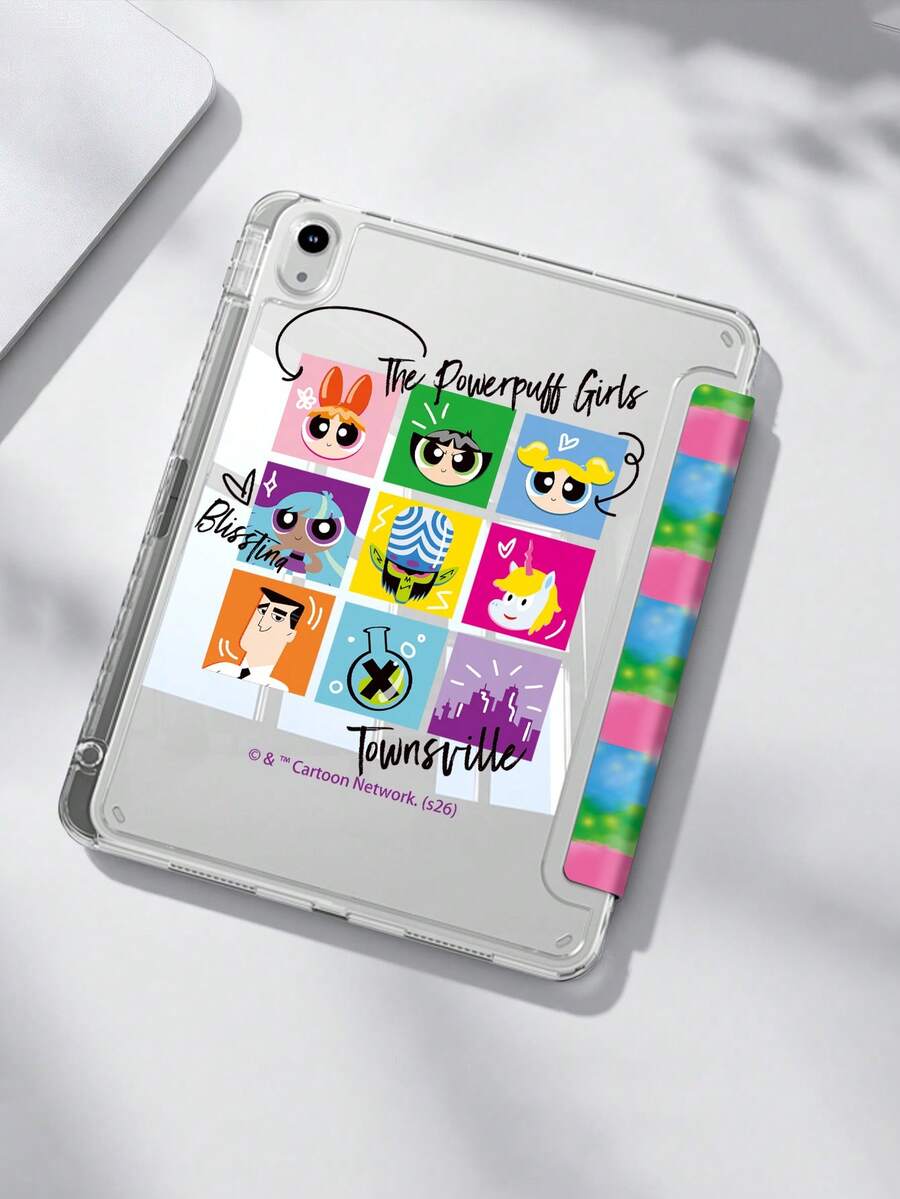 THE POWERPUFF GIRLS X SHEIN 相容於 Pad 11(A16)2025(11吋)/Pad 10 2022(10.9吋),Pad Pro 2020/2021 11吋,Pad 7/8/9代, Galaxy Tab A9 Plus 的保護殼,高級質感,具備 3+Y 折疊,自動喚醒/睡眠功能,以及內建筆槽,防震平板保護殼 - 彩色 - 查看 1