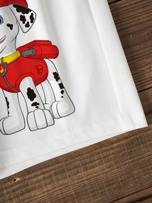 SHEIN | PAW Patrol 2件套男童撞色卡通印花圆领短袖T恤和松紧腰短裤套装 - 白色 - 查看 3