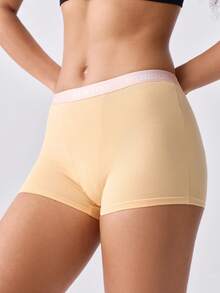 Loungeista 6pcs Letter Waistband Solid Color Comfortable Cotton Sport Panties For Women - Multicolor - View 12