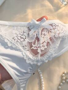 Spicy Aura Women's Sexy Lace Patchwork Panties - White - View 6
