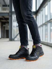 Men Industrial & Construction Boots - Negro Naranja - View 1