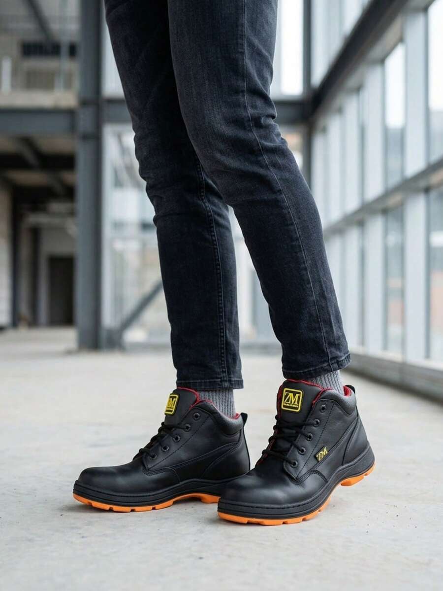 Men Industrial & Construction Boots - Negro Naranja - View 1