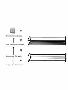 1/2/3 PCS Black Spice Rack Wall Mounted Screw Or Adhesive No Drill Kitchen Organizer Shelf Cabinet Storage Space Saver Home Decluttering Solution Housewarming Gift For New Home Kitchen Upgrade Organization Essential Practical Gift For Her - Black Flat Iron - View 22