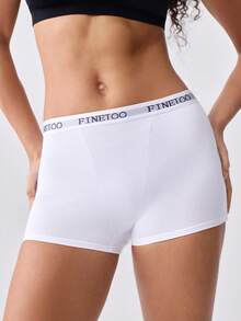 Loungeista 6pcs Letter Waistband Solid Color Comfortable Cotton Sport Panties For Women - Multicolor - View 15