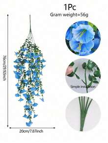 1/2/4pcs Hanging Artificial Flowers With Eucalyptus Leaves, Wild Flower Combination. Multi-Use Spring Decor For Home, Room, Garden, Hotel, Porch, Wedding And Valentine's Day - Multicolor - View 2