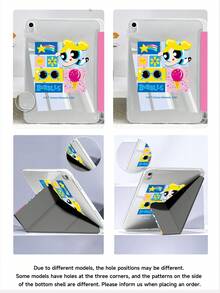 THE POWERPUFF GIRLS X SHEIN 适用于 iPad (A16) 11 英寸第 11 代（2025 年款）/ iPad 第 10 代、iPad Pro 2020/2021 11 英寸、iPad 7/8/9 代、Galaxy Tab A9 Plus 的保护套，采用高端质感，支持 3+Y 折叠，具备自动唤醒/睡眠功能和内置笔槽，防震保护套。 - 彩色 - 查看 9