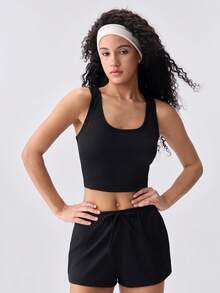 Loungeista 3 pezzi/set pigiama da donna con top senza maniche e pantaloncini, in poliestere sottile tinta unita, set di abbigliamento da casa minimalista e confortevole, adatto per primavera/estate, nero/grigio/rosa 6 pezzi - Multicolore - Visualizzare 10
