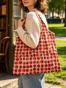 1/160 Large Capacity Shopping Bag, Friendly Bag, Creative Portable Printing Handheld Storage Bag - Multicolor - View 6