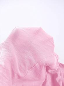 Franclia Plus Size Women's Fashionable Minimalist 3/4 Sleeve Fitted Blazer For Work, Spring/Summer - Pink - View 7