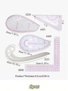 French Curve Metric Ruler Set Sewing Measure Dressmaking TailorDrawing Template Craft Tool French Metric Ruler Curve Ruler SewingRuler Dressmaking Tailor Tool Sewing Tools Tailor Ruler Multifunction Mother Day Gift,Mother's Day Gifts Women - Multicolor - View 10