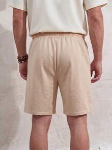 Manfinity Dauomo Men's Fashion Casual Vacation Beach Embroidered Shorts - Khaki - View 2