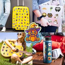 50pcs Halloween Themed Stickers, Waterproof Vinyl Decals With Pumpkins, Ghosts And Spooky Designs, For Laptops, Water Bottles And Party Decor - Multicolor - View 3
