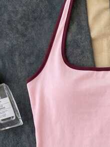 Áo tank top dài màu trắng kiểu yếm, ôm dáng, thích hợp cho bé gái tuổi teen, thích hợp mặc mùa hè. - Nhiều màu - Xem 3