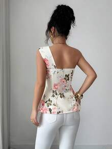 Elenzga Asymmetric Waist Elegant Romantic Minimalist Business Blazer For Women - Multicolor - View 2