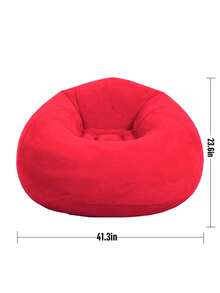 1 Piece Inflatable Sofa Chair, Foldable Portable Inflatable Leisure Chair With Backrest, Soft Bean Bag Style Seat For Living Room Bedroom Balcony Dormitory Outdoor Camping - Multicolor - View 8
