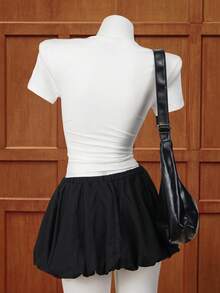HARRY POTTER X SHEIN Camiseta de mujer de manga corta con cuello en V y estampado de letras, versátil y de moda - Blanco - View 3