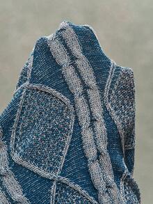 Bohemela Vintage Mixed Yarn Knitted Sweater & Pants Set - Blue and White - View 8