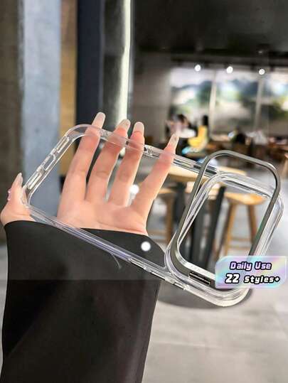 1 Ốp lưng trong suốt chống sốc, thiết kế tối giản, có chân đế cho iPhone 17 Pro Max 17 Pro 16 Pro 15 14 13 Pro Max 16 Pro Max 14 15 16 Plus - Phụ kiện bảo vệ điện thoại hàng ngày