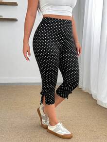 Enliva Quần legging nữ size lớn chấm bi đen cạp cao ôm sát dài 3/4, phong cách casual, cho đi làm hàng ngày, hẹn hò, tiệc tùng, Thu/Đông/Xuân/Hè, Giáng sinh, Năm mới, Lễ Tạ ơn, Đám cưới, Đi biển, Lễ tốt nghiệp, thời trang chic, thanh lịch, đi chơi, hẹn gặp, tỏa sáng, Valentine, nghỉ dưỡng, Y2k, sexy, phù hợp cho dáng người quả táo và dáng tròn - Nhiều màu - Xem 3