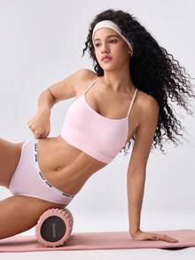 Loungeista 4 pièces Culottes taille haute élastique avec imprimé lettre en forme de T pour femmes, pour le sport - Multicolore - Voir 10