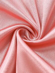 EMERY ROSE Women's Dusty Pink Summer Seductive Tropical Cocktail Satin Shiny Fabric Spaghetti Strap Bodycon Midi Dress,Ruffle Asymmetric Hem Party Formal Outfit - Baby Pink - View 6