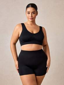 Veilyse 1 pieza Sujetador sin costuras cómodo y de soporte para mujer con tallas grandes - Negro - Ver 6