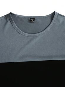 Manfinity Homme Men's Contrast Color Patchwork T-Shirt And Shorts Set - Multicolor - View 3