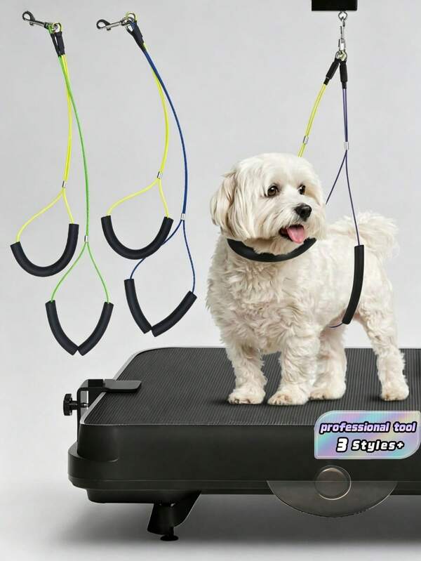 1pc Adjustable Pet Grooming Restraint Leash Steel Wire Grooming Tether Suitable For Dogs Cats Lead Ergonomic Handle Silicone Material Fits Small To Large Breeds Ideal For Bathing And Grooming Pet Grooming Accessory Heavy Duty Safety Loop Professional Salon Tool