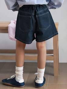 DAZY Tween Girls' Washed Denim Casual Shorts - Dark Wash - View 5