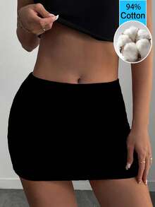 INAWLY Women's Sexy Mini Skirt, Spring/Summer - Black - View 1