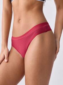 Loungeista 6 pièces/set Culottes tanga confortables côtelées, design sans couture T-back - Multicolore - Voir 10