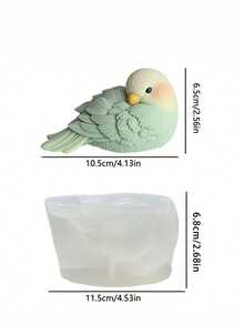 1PC 3D Bird Shaped Candle Silicone Mold, Animal Theme Bird Design Reusable Durable Silicone Mold, Suitable For Candle Making, Plaster Crafts, Special Gifts, Multipurpose Silicone Mold - White - View 3