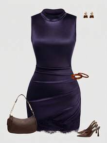 Women Plus Size Sports Dresses - Purple - View 6
