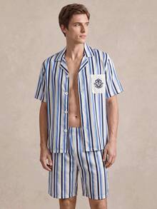 EverLounge 2026新款男士柔软舒适条纹长袖睡衣套装，四季皆居服 - 彩色 - 查看 3