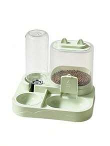 PETSIN 2-In-1 Cat Feeder & Water Dispenser Set, Dry & Wet Separation, Durable Plastic, No Battery Required, Easy To Clean Pet Food & Water Station, Suitable For Multiple Pets Hydration And Healthy Feeding - 400ML/700ML - View 9